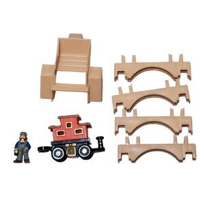 Lot of 7 Lincoln Logs Replacement Tan Arches Variety 1998 Hasbro Original Bundle